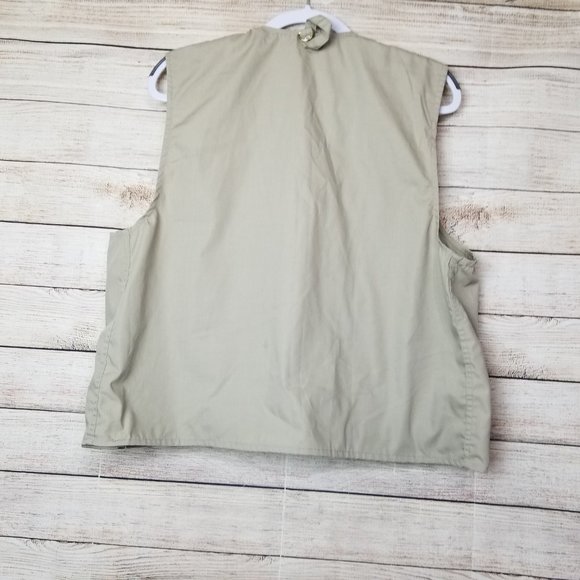Vtg FLY FISHING VEST LARGE Academy Broadway Tactical Outdoor Vest Brown - Picture 7 of 8